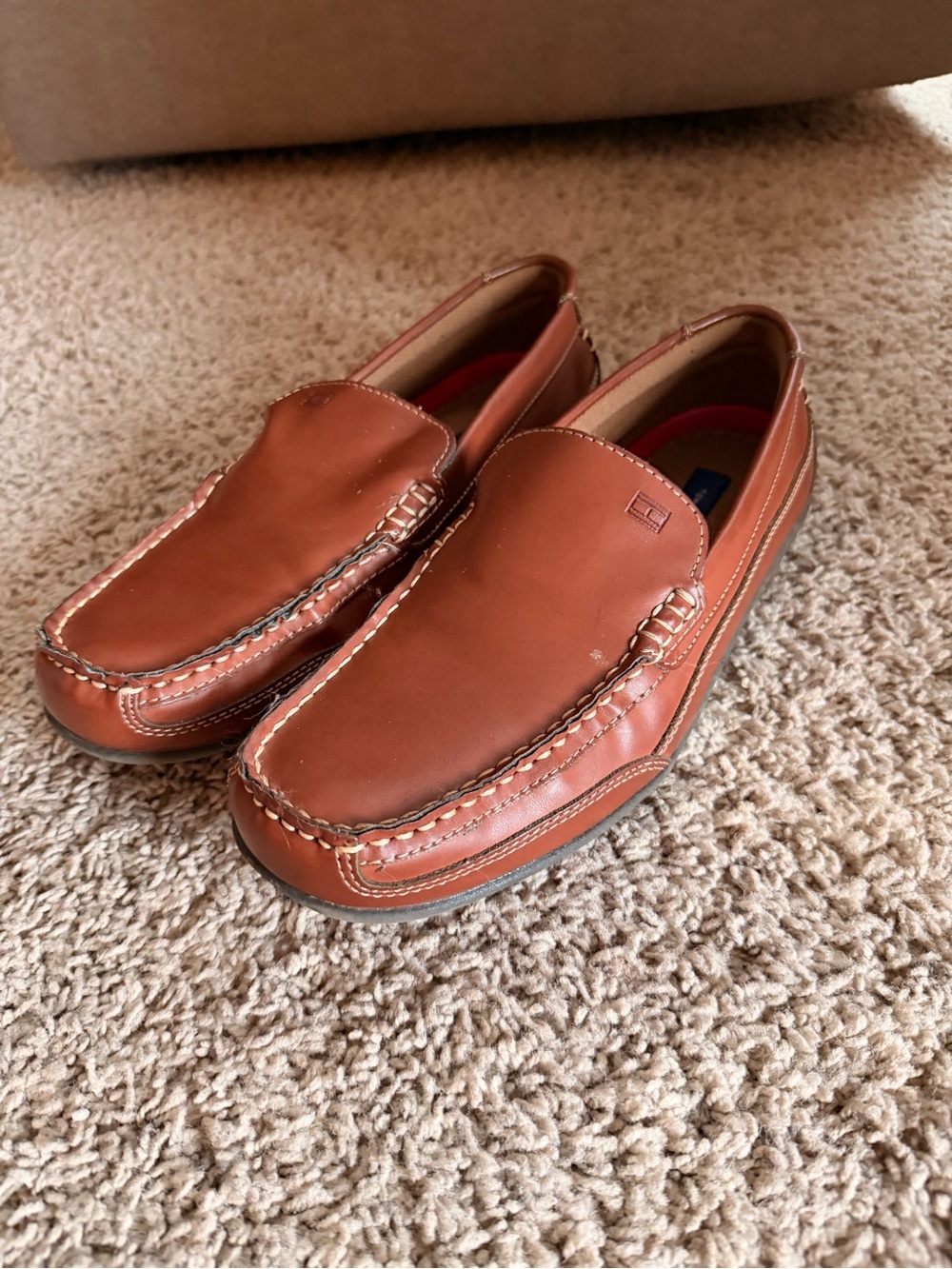 Men's Tommy Hilfiger Brown Faux Leather Slip-On Loafers